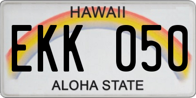 HI license plate EKK050