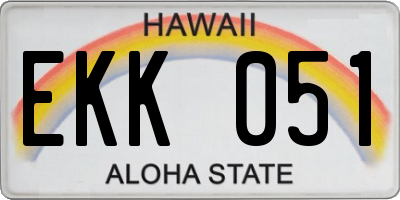 HI license plate EKK051