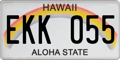 HI license plate EKK055