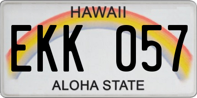 HI license plate EKK057