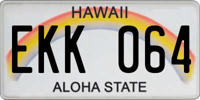 HI license plate EKK064