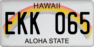 HI license plate EKK065