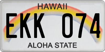 HI license plate EKK074