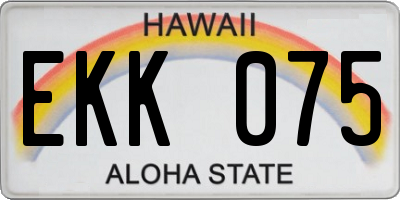 HI license plate EKK075