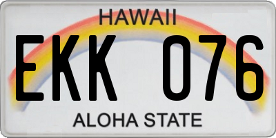 HI license plate EKK076