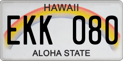 HI license plate EKK080