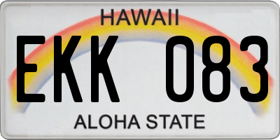 HI license plate EKK083