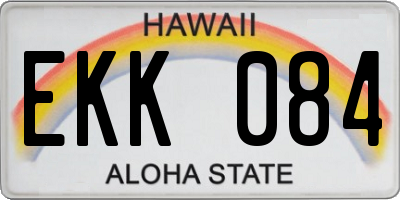 HI license plate EKK084