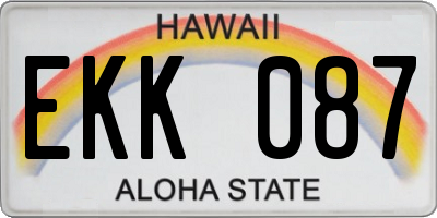 HI license plate EKK087