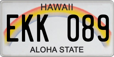 HI license plate EKK089