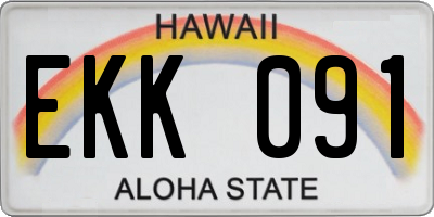 HI license plate EKK091