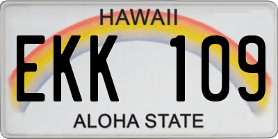 HI license plate EKK109