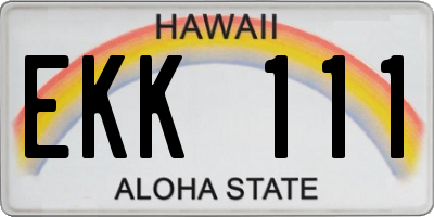 HI license plate EKK111