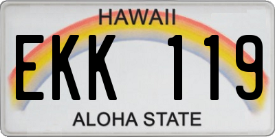 HI license plate EKK119