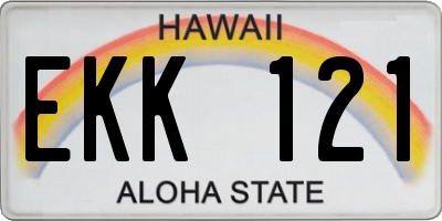 HI license plate EKK121