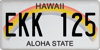 HI license plate EKK125
