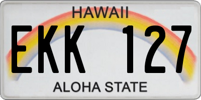 HI license plate EKK127