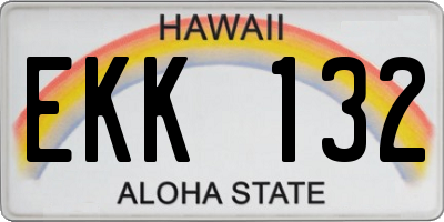 HI license plate EKK132