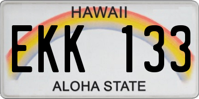 HI license plate EKK133