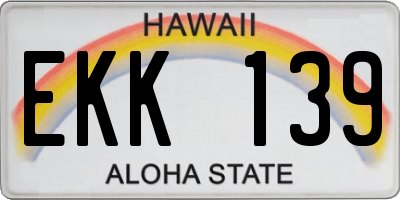 HI license plate EKK139