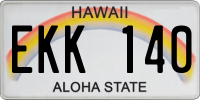 HI license plate EKK140