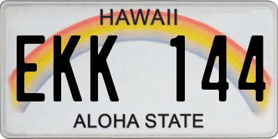 HI license plate EKK144