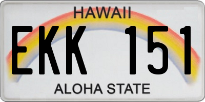 HI license plate EKK151
