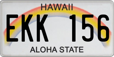 HI license plate EKK156