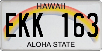 HI license plate EKK163