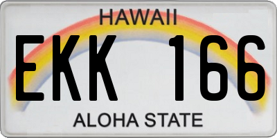 HI license plate EKK166