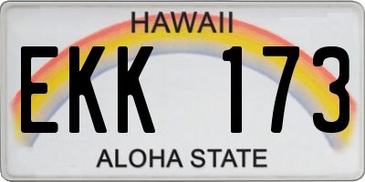 HI license plate EKK173
