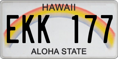 HI license plate EKK177