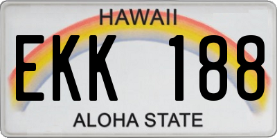 HI license plate EKK188