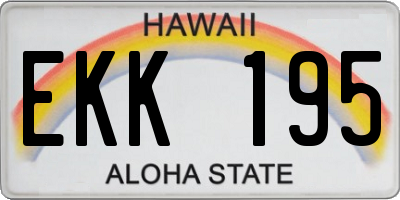 HI license plate EKK195