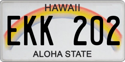 HI license plate EKK202