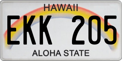 HI license plate EKK205