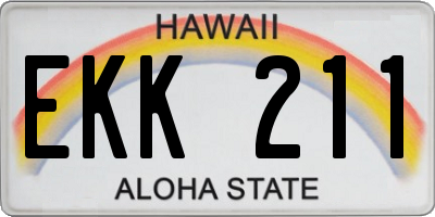 HI license plate EKK211