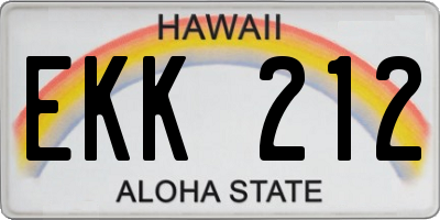 HI license plate EKK212