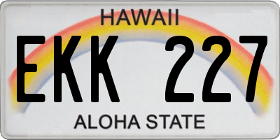 HI license plate EKK227
