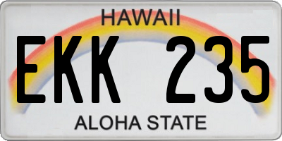 HI license plate EKK235