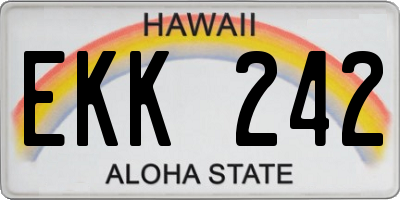 HI license plate EKK242