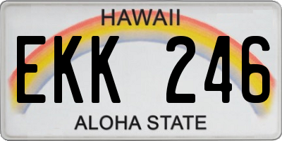 HI license plate EKK246