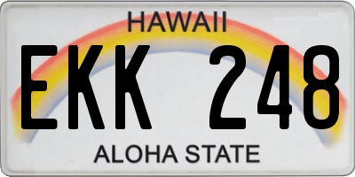 HI license plate EKK248