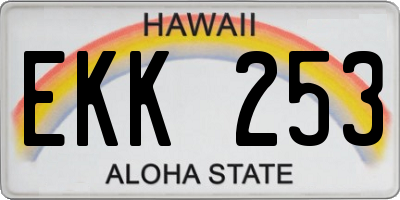 HI license plate EKK253