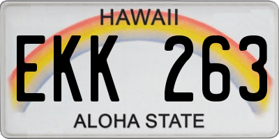 HI license plate EKK263