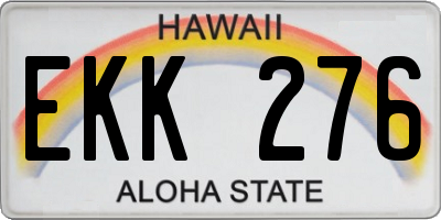 HI license plate EKK276