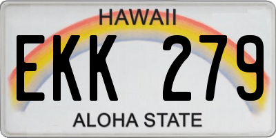 HI license plate EKK279