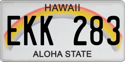 HI license plate EKK283
