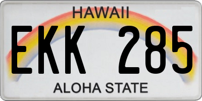 HI license plate EKK285
