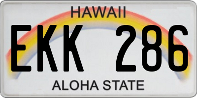 HI license plate EKK286